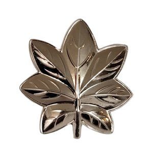 Sterling Silver Old Leaf Double Butterfly Clutch Back Military Uniform Pin E67